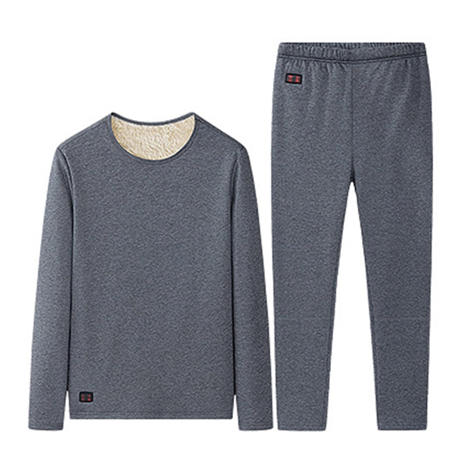 Generisch Thermounterwäsche Herren Hohe Elastische Thermohose Thermounterwäsche Set Lange Winter Warme Thermounterhose Lauf Innenfleece Thermo Leggings Dicke Sportunterwäsche Weich Skiunterwäsche