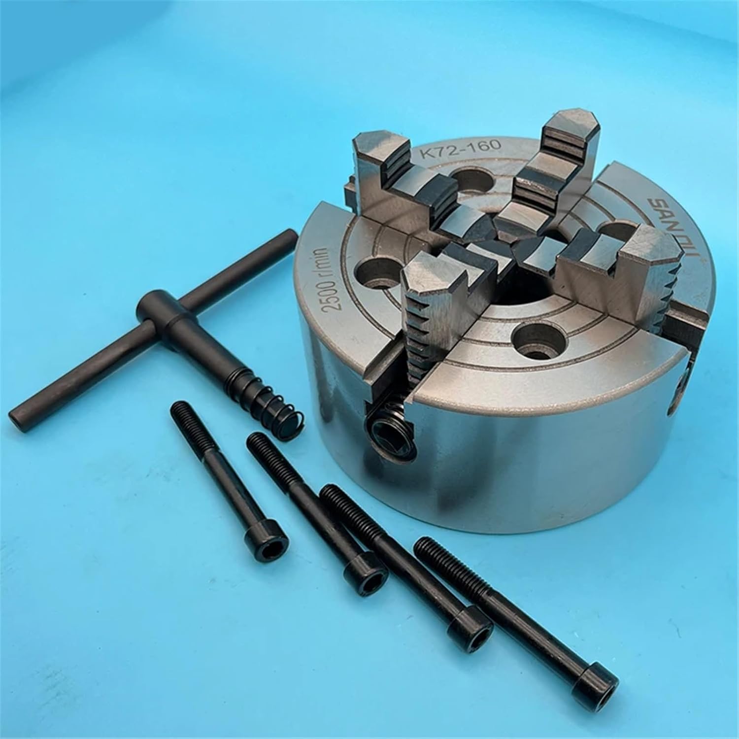 Lathe Chuck 160MM 4 Jaw Independent Chuck K72-160 Manual Metal Lathe Chuck