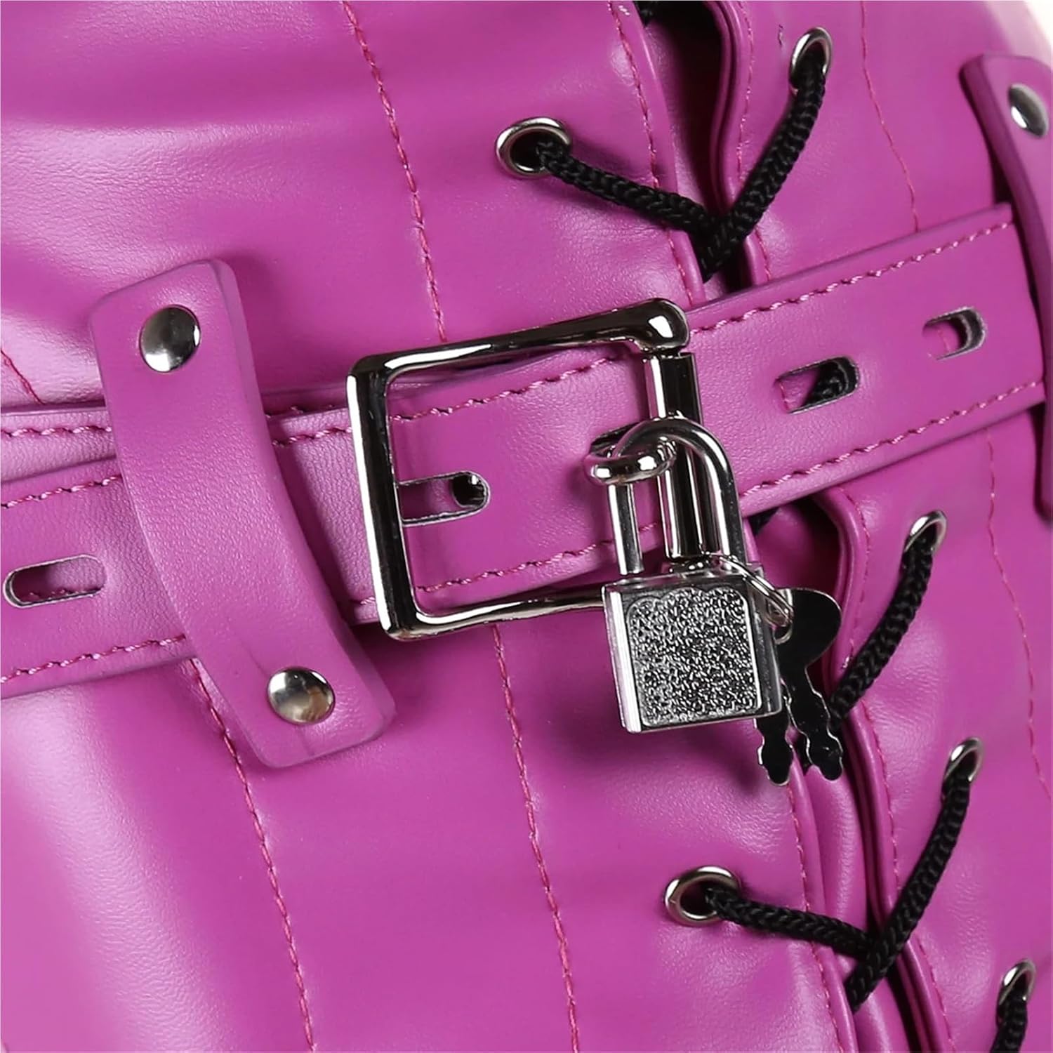 BDSM Bondage Ball Gag Pu Leather Lockable Hood Mask with Openable Mouth Gag Sex Things for Couples