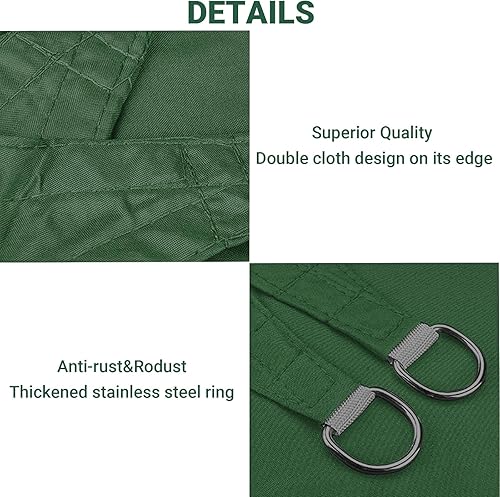 Miniatura 6 de Toldo tipo vela impermeable, bloquea eficazmente el 95% de los rayos UV, tela Oxford, para patio, balcones, jardín, fiesta, actividades al aire