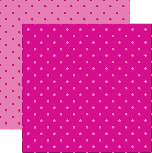 Generic Papel de doble cara de lunares rosa sobre rosa, 5 hojas, 12 x 12 pulgadas, 5 hojas