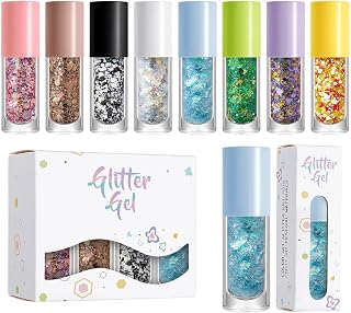 Kroppsglitter Kroppsskimmer Gnistrande och långvarigt hår | Ansiktsglitter Kroppsglitter Gel Lämplig För Kvinnor Samt Män, Barn Och Flickor, Till Fest, Parad, Konsert, Fotbollsmatch