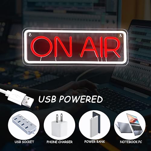 Miniatura 5 de Letreros de neón en aire luces decorativas LED en vivo luces de neón en aire decoración de pared para podcasts de influencers transmisiones en vivo