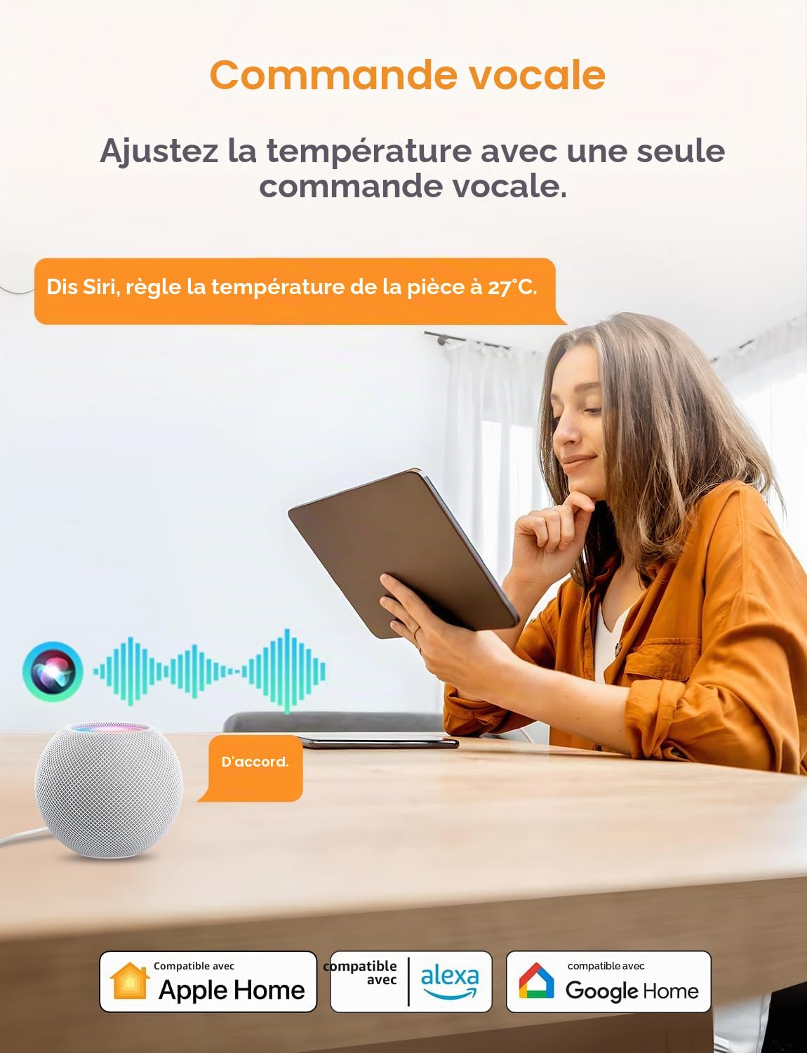 Refoss Thermostat Connecté Chaudière/Chauffage au Sol à Eau Compatible HomeKit,Siri,Alexa Google Home WiFi Support Programmer/Voix/Contrôle Chauffage Intelligent à Distance MTS200 Blanc Petit