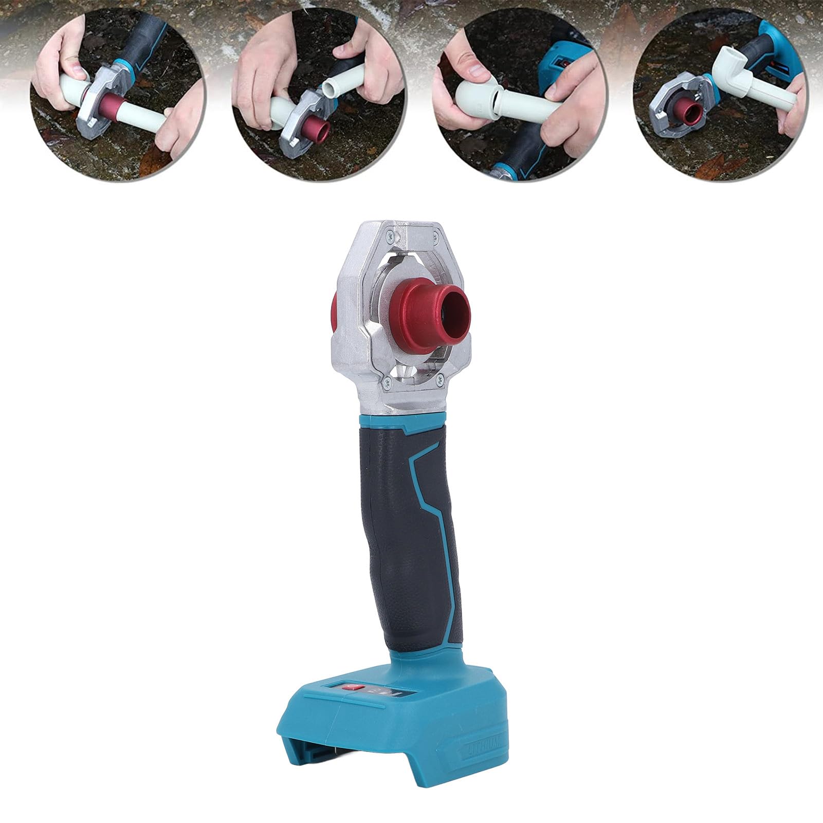 Zgrzewarka do Rur Plastikowych, 120 W, 340 ℃ Urządzenie do Topienia Rur Wodnych o Stałej Temperaturze z Głowicami Topiącymi 20 Mm 25 Mm 32 Mm, Sprzęt do Spawania Rur, Bateria Nie