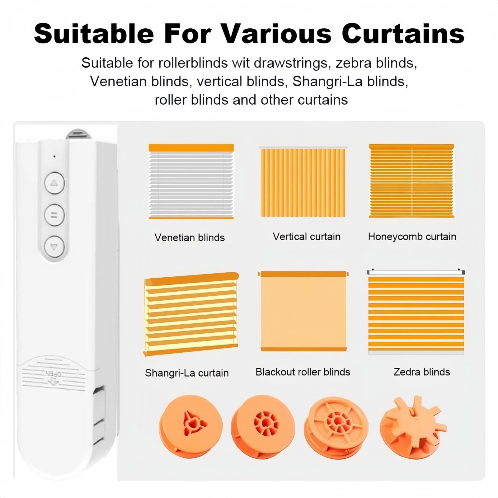 Motor para persianas TuyaSmart, Control por Voz, Mecanismo automático para persianas enrollables y Cortinas elevables, con opción de Carga Mediante Panel Solar.