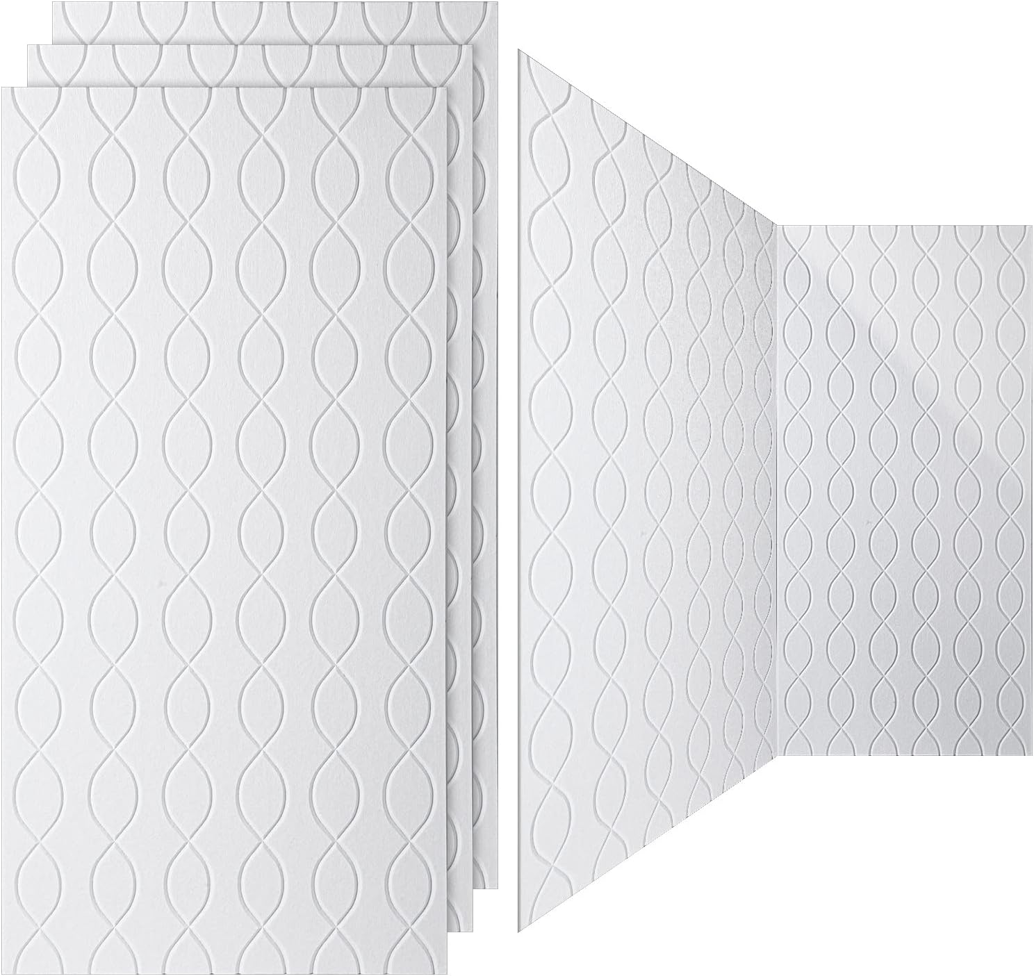 Treela 5 Pack Large Acoustic Panels 47 x 23.6 x 0.4 Inch Self Adhesive Sound Absorbing Panel Wall Decorative Sound Proof Panels for Home Studio Room Noise Canceling Reducing Acoustic Treatment (White)