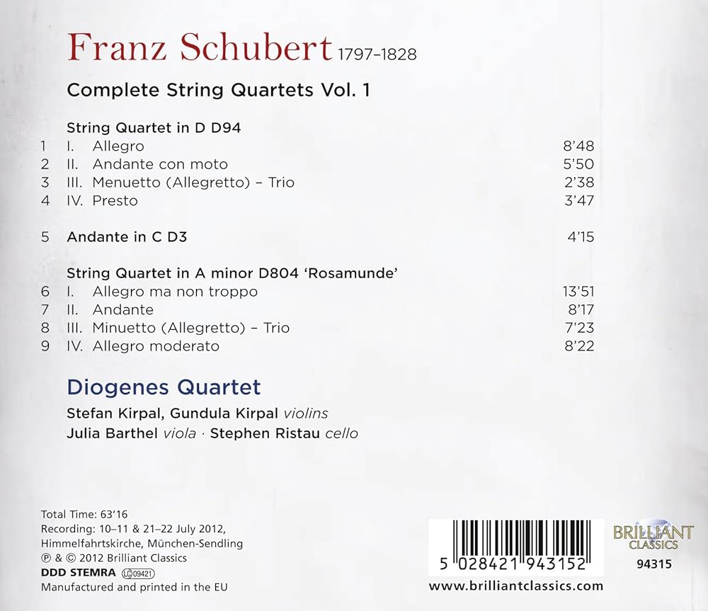 Amazon.com: Schubert: Complete String Quartets, Vol. 1: CDs