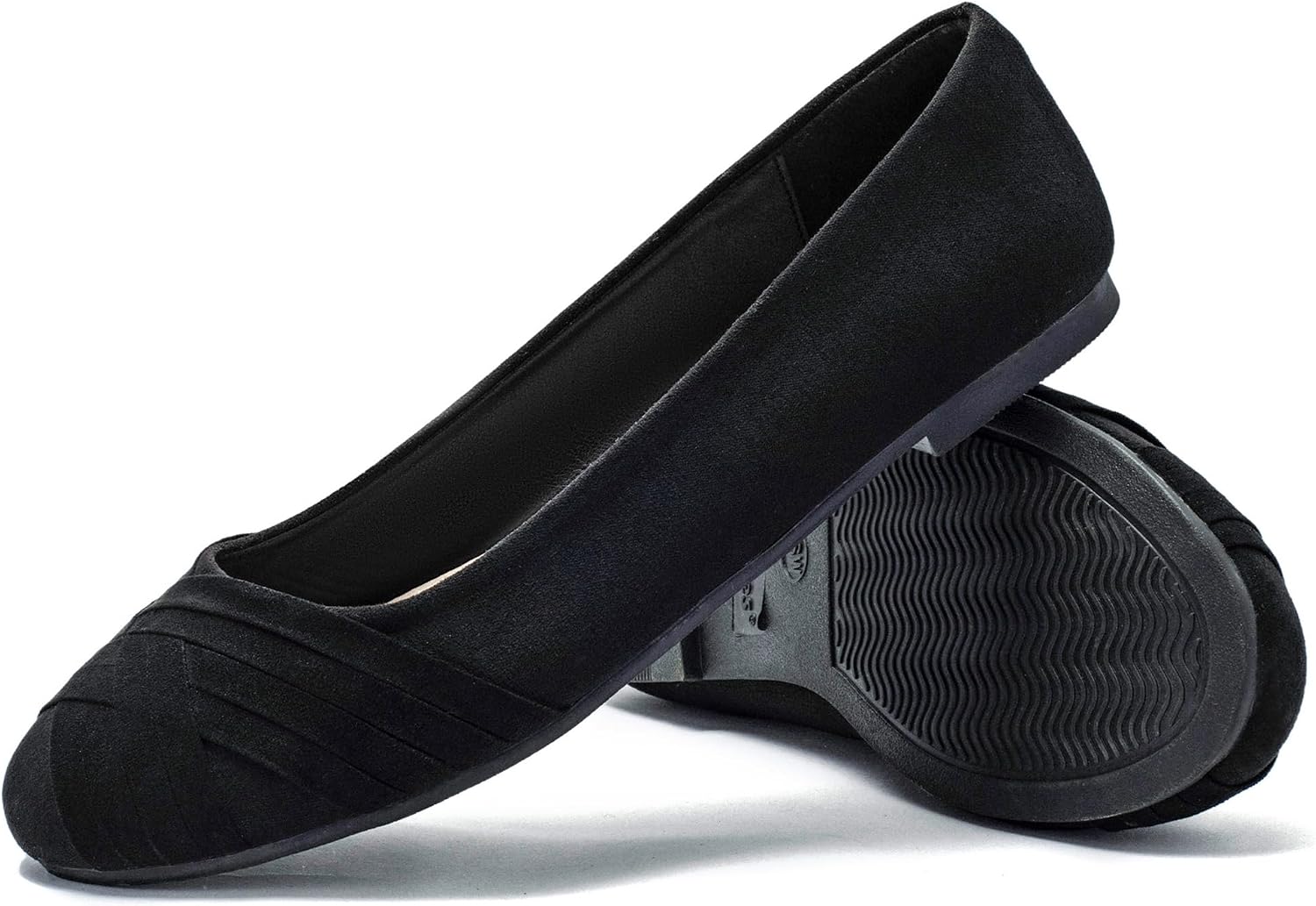 Veittes Women's Wide Width Flat Shoes, Dressy Round Toe Slip On, Soft Comfortable Office Work Daily Walking Ballet Flats.