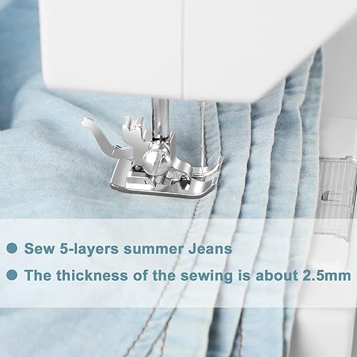 Miniatura 5 de Máquina de coser para principiantes, mini máquina de coser con 12 puntadas integradas, máquina de coser de mano para niños, velocidad ajustable e