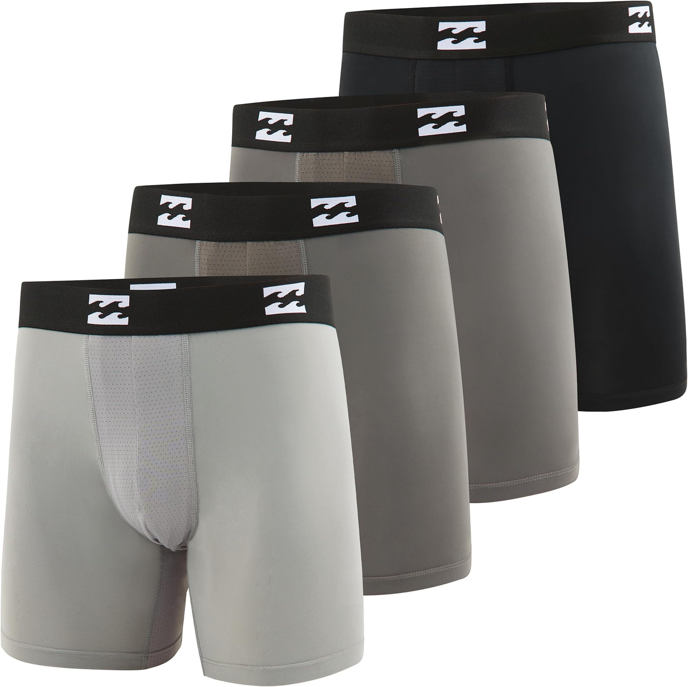 Mens Underwear 4 Pack Nylon Performance Boxer Briefs for Men