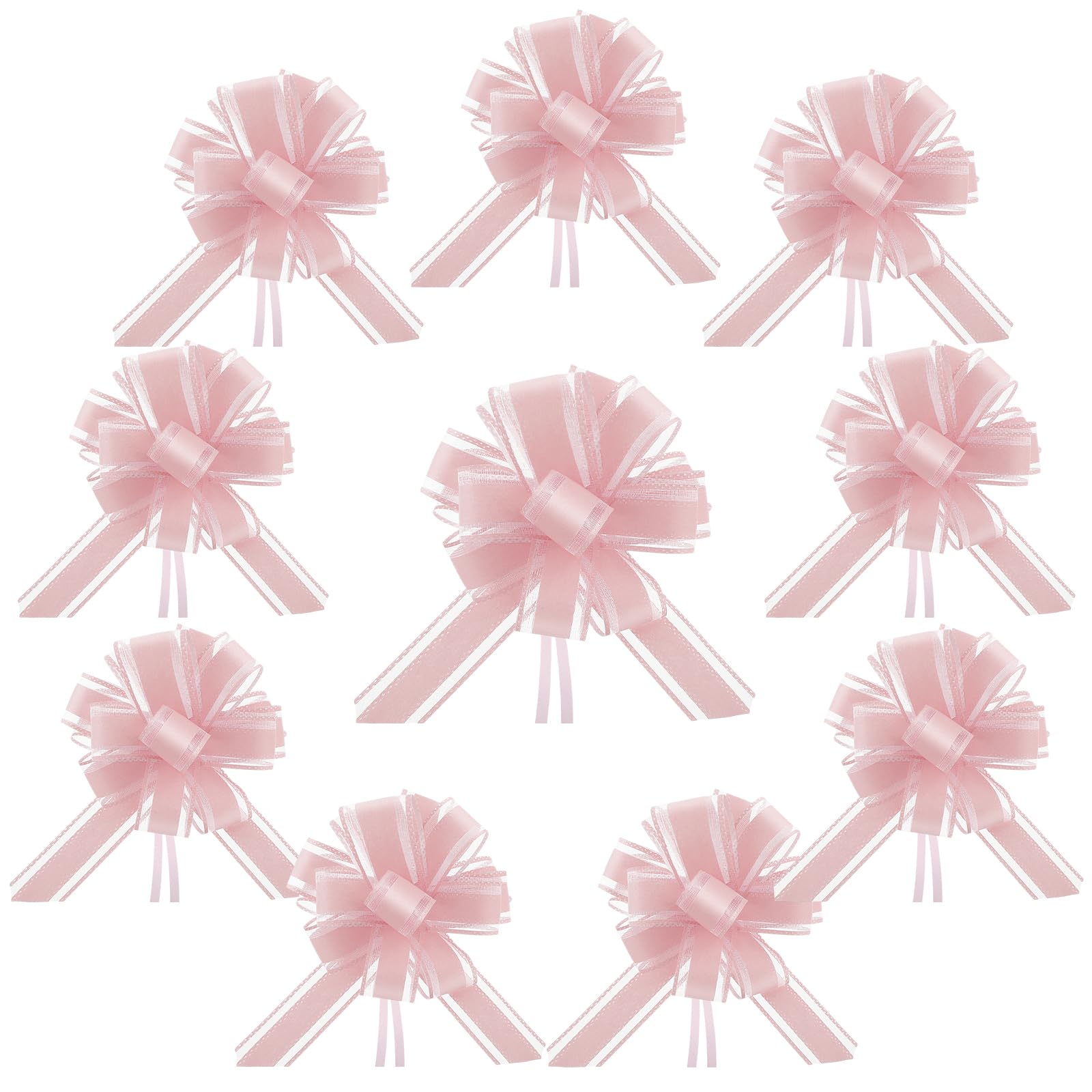 Giantree10 Pcs Pull Bows Gift Wrapping Pull Bow, 8.7" x 7.7" Large Pull Bows for Gift Tags Gift Basket Boxing Day Decorations Holiday Decor Present Wrapping Florist Packaging