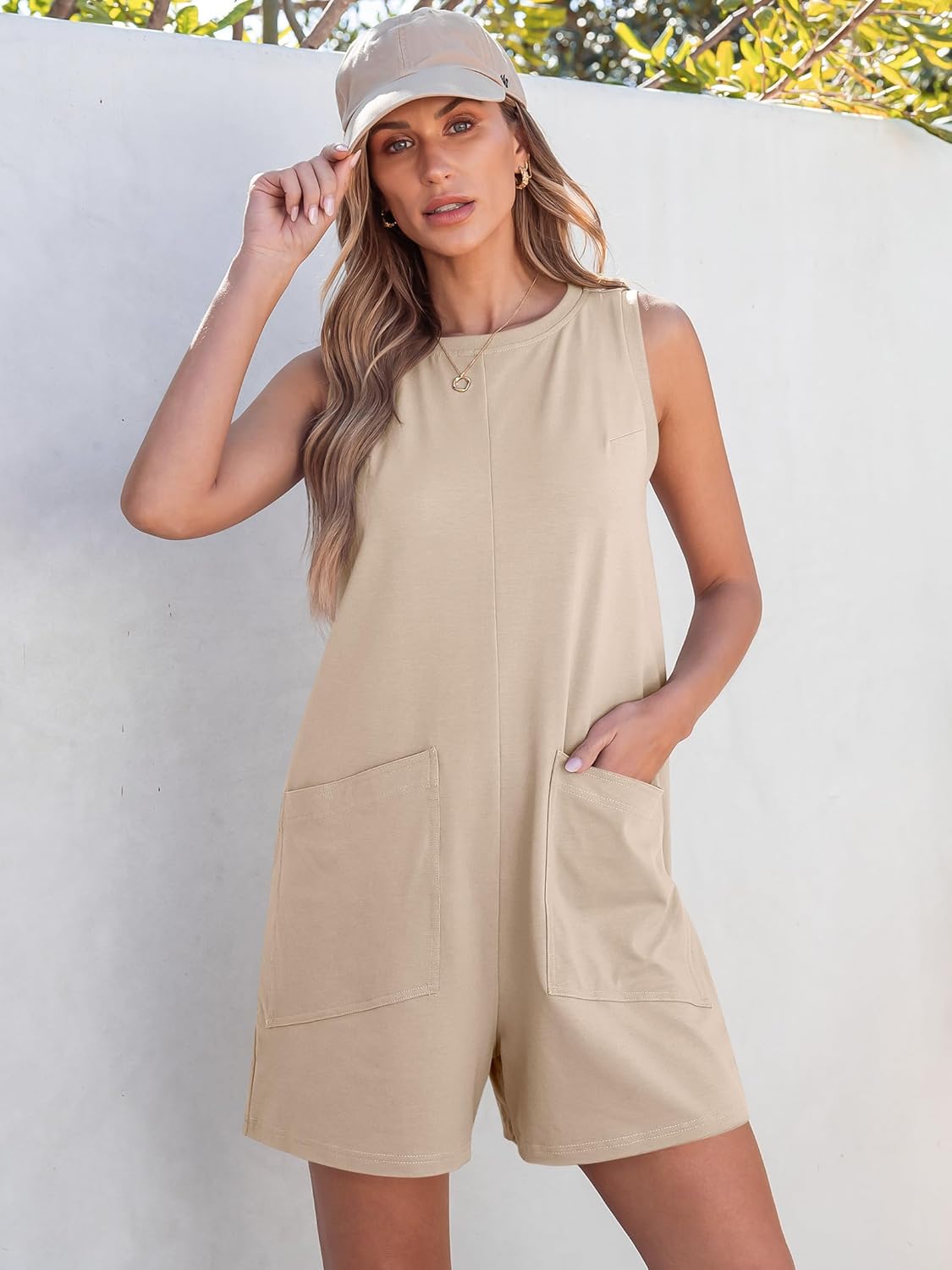 ANRABESS Womens Romper Casual Loose Sleeveless 2026 Summer One Piece Outfits Short Jumpsuit Overall Beach Vacation Clothes - Image 2