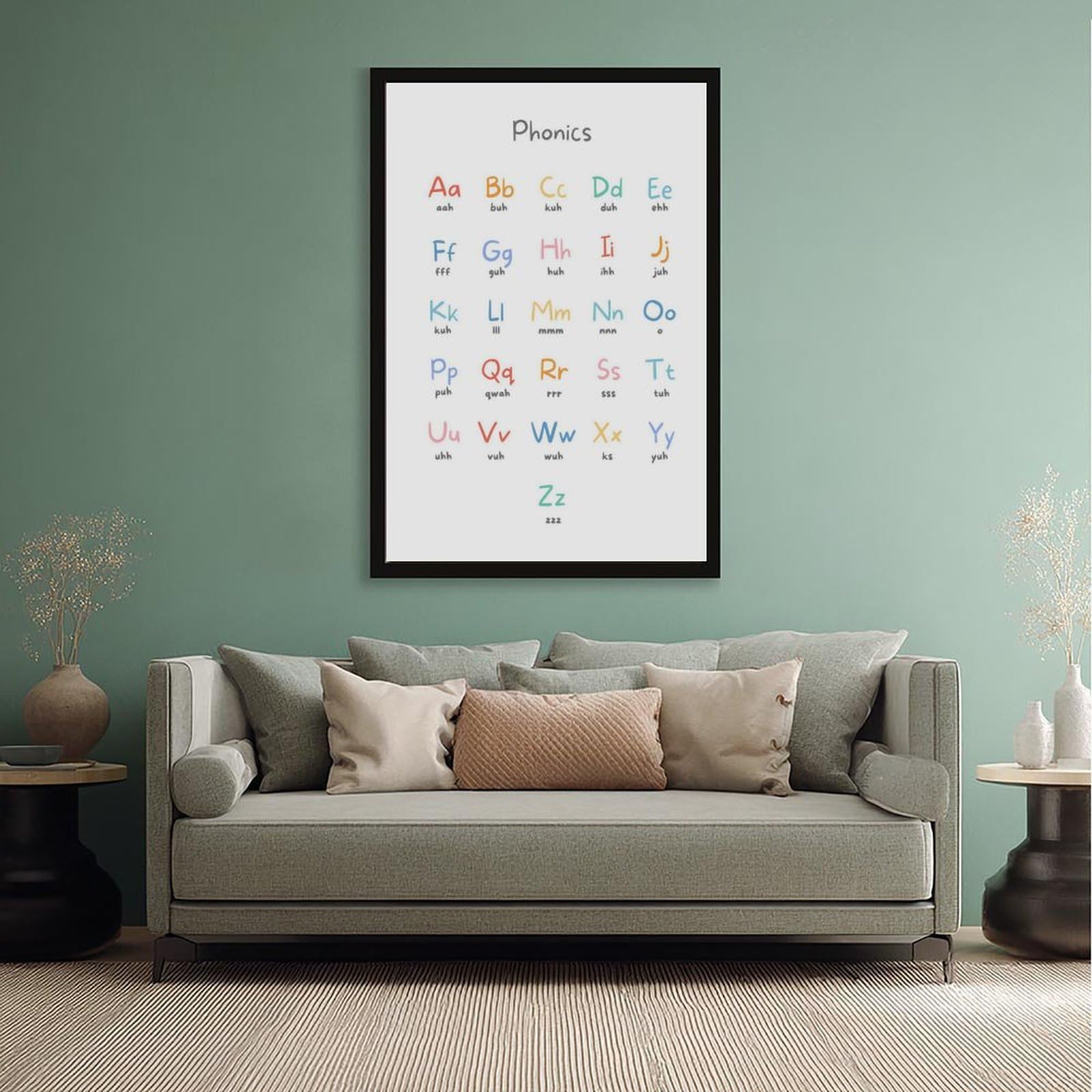 Tableau orthographique ABC - Décoration éducative et éducative pour chambre d'enfant - Décoration murale pour salon, chambre à coucher - 61 x 91,4 cm (L x l)