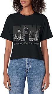 Dallas Fort Worth Texas Art Souvenir Gift DFW Airport Code Women's Crop Top