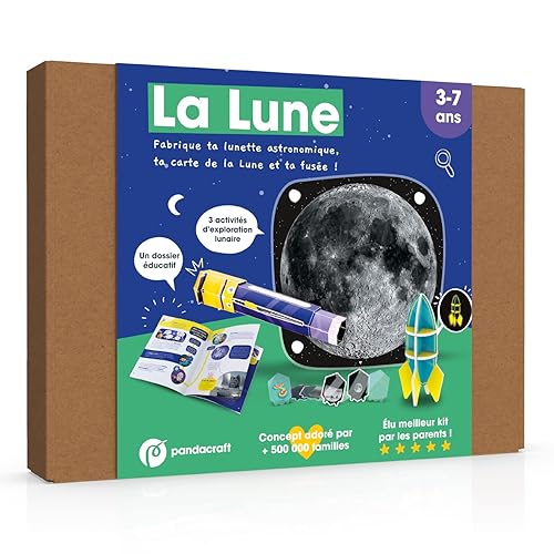 La Lune - Kit ludo-éducatif 3-7 ans: Fabrique ta lunette astronomique, ta carte lunaire et ta fusée