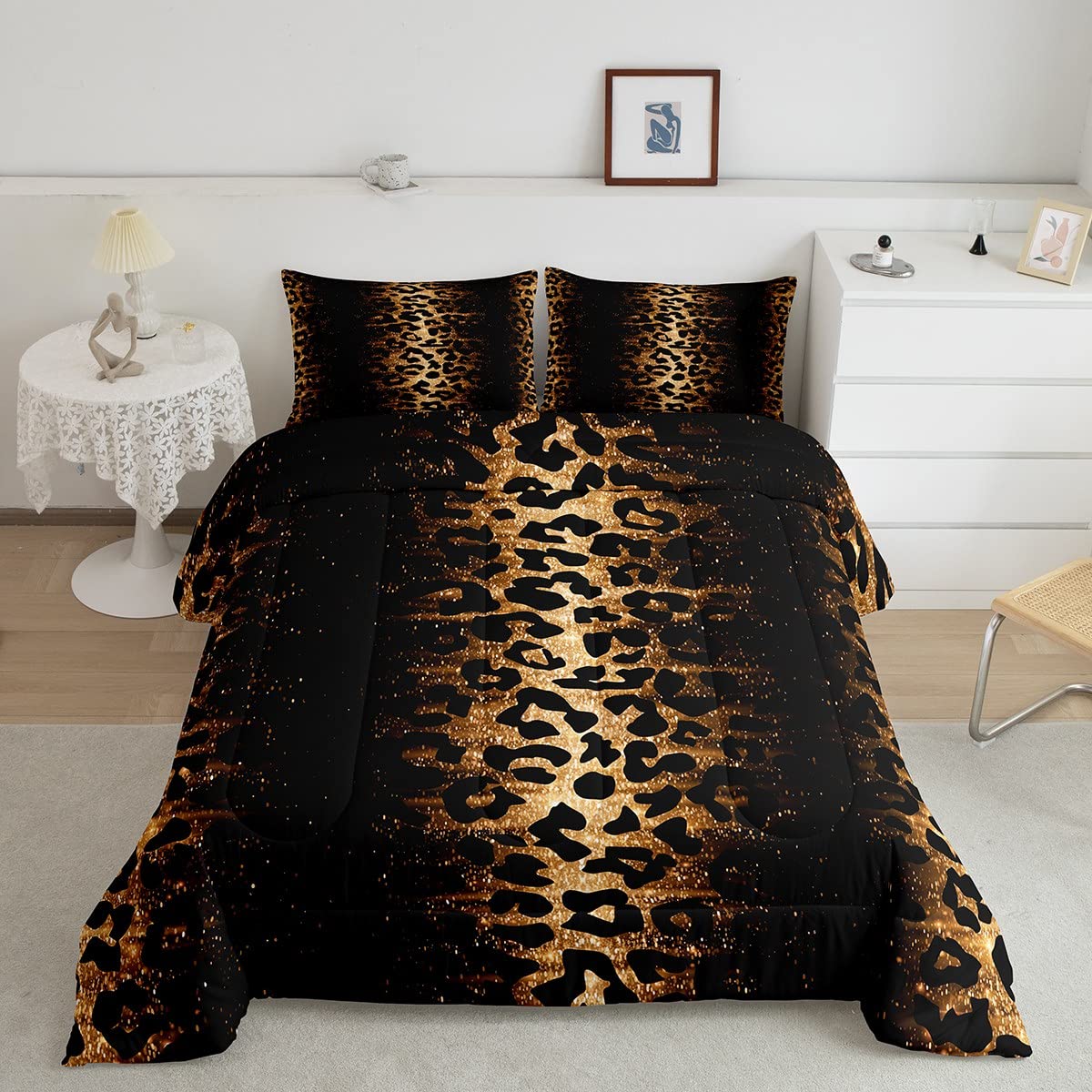 Copripiumino Leopardato Safari Ghepardo - Set Biancheria Letto In Microfibra, Per Ragazzi E Bambini
