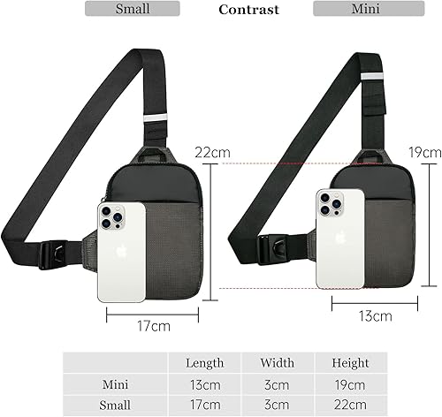 Miniatura 5 de Long Keeper Mini bolso bandolera Bolso cruzado pequeño impermeable para hombre y mujer, bolso casual para teléfono para viajes, senderismo