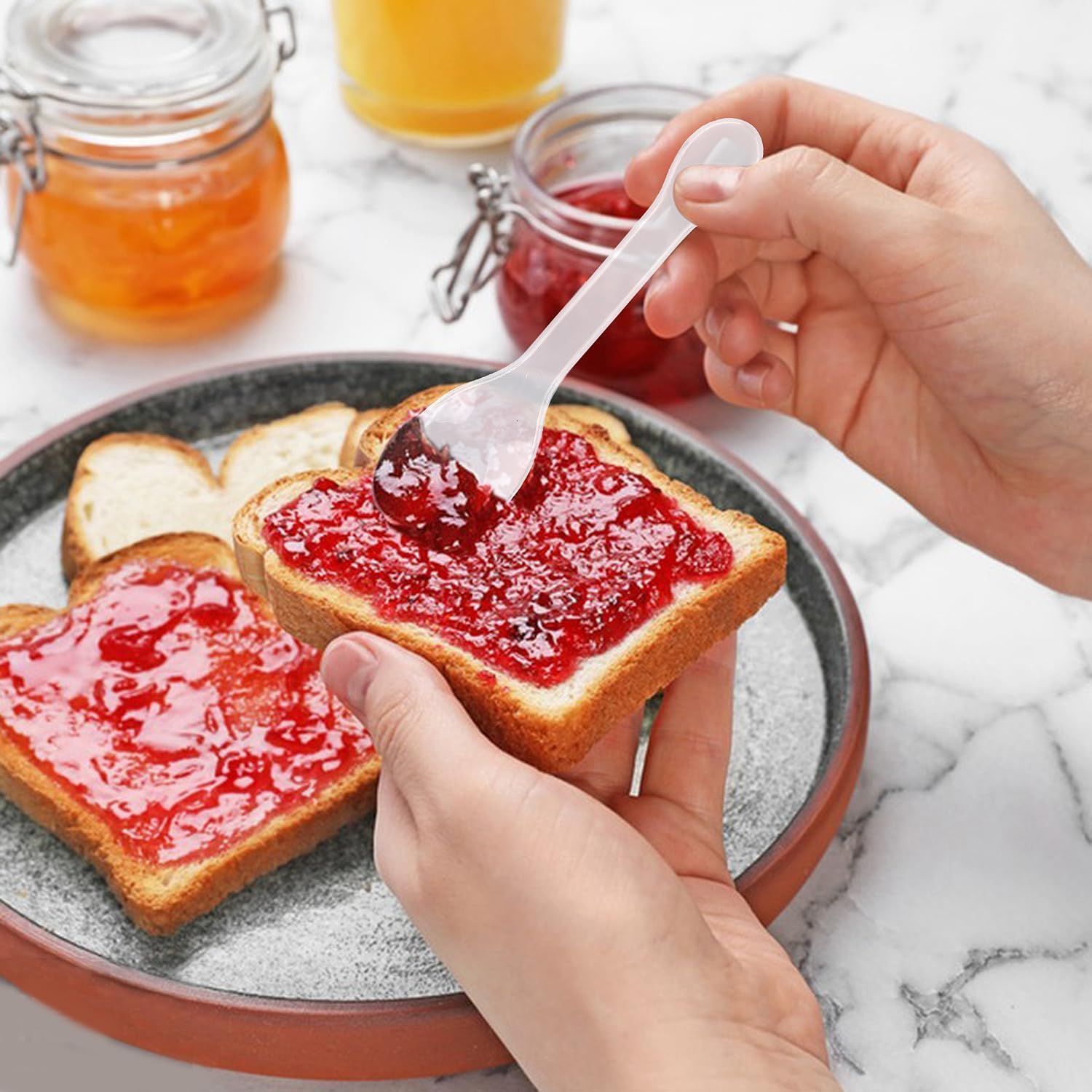 Disposable Dert Spoons for Tasting, Plastic Mini Ice Cre Sple