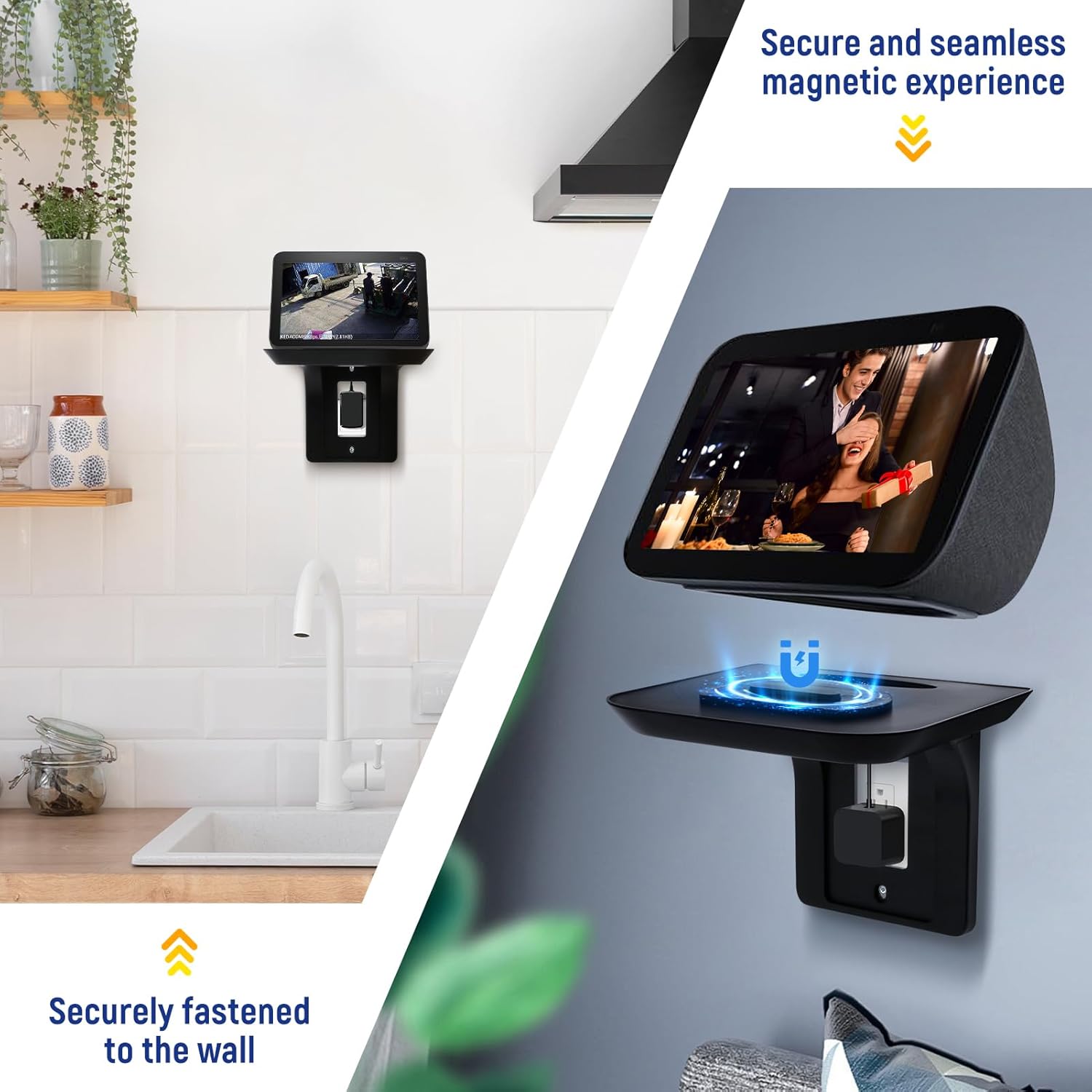 Wall Mount for Echo Show 5 & Show 8 - Speaker Holder Stand 360 Degree Adjustable Stand for Show 8 and Show 5 (2nd & 1st Gen), Magnetic Mount Accessories