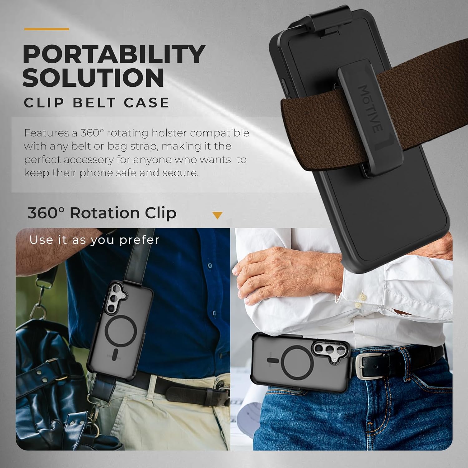 MOTIVE Compatible with Samsung Galaxy s25 Holster Case 6.2”, [Military Grade] with Screen Protector, Translucent Matte Galaxy s25 Case with Belt Clip | Black [Fits s24 Phone]