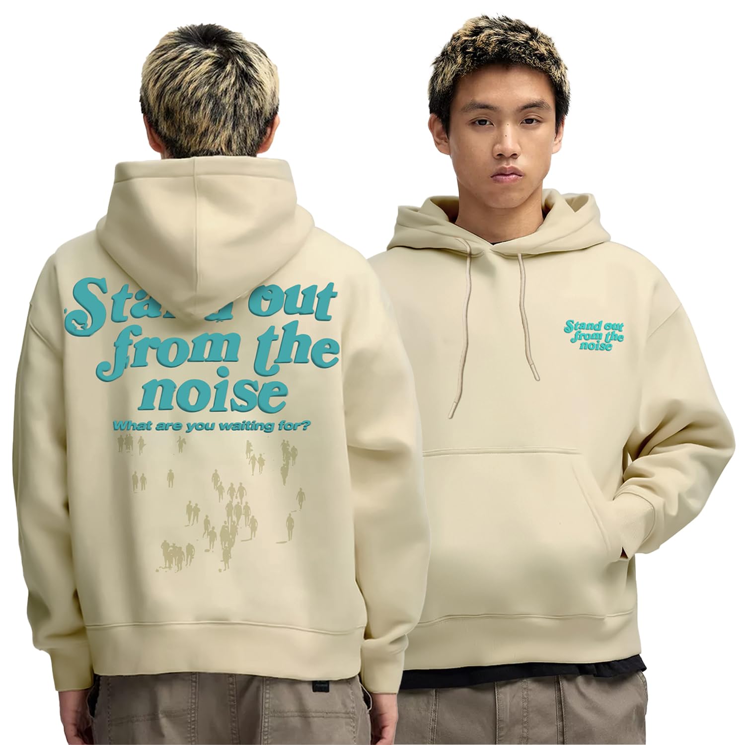 maniac || Mens ||Noise Printed || Hooded Neck || Full Sleeve || CottonFleece || Oversized || Sweatshirt-picture-23