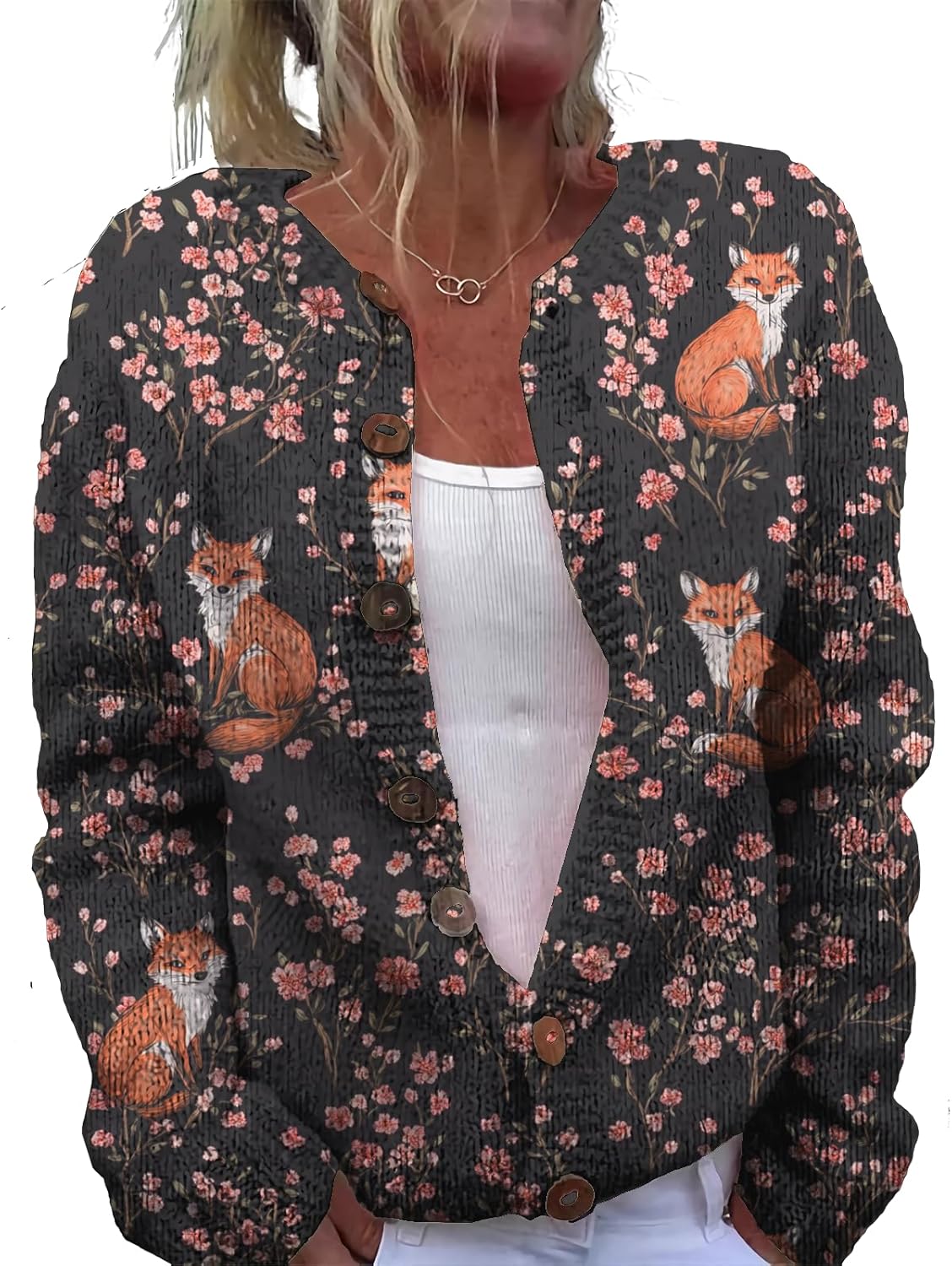 Womens Cardigan Sweater Chunky Plus Size Lightweight Botton Casual Long Sleeve Sweater Winter Fall Tops