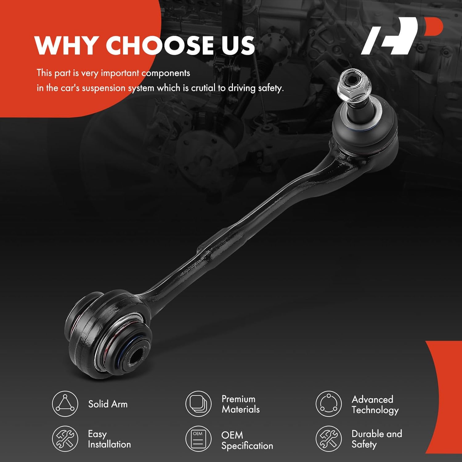 A-Premium Front Forward Lower Control Arm, with Ball Joint & Bushing, Compatible with BMW 328i xDrive 2009-2013, 328xi 2007-2008, 330xi 2006, 335i xDrive 2009-2013, 335xi 2007-2008, X1 2012-2014