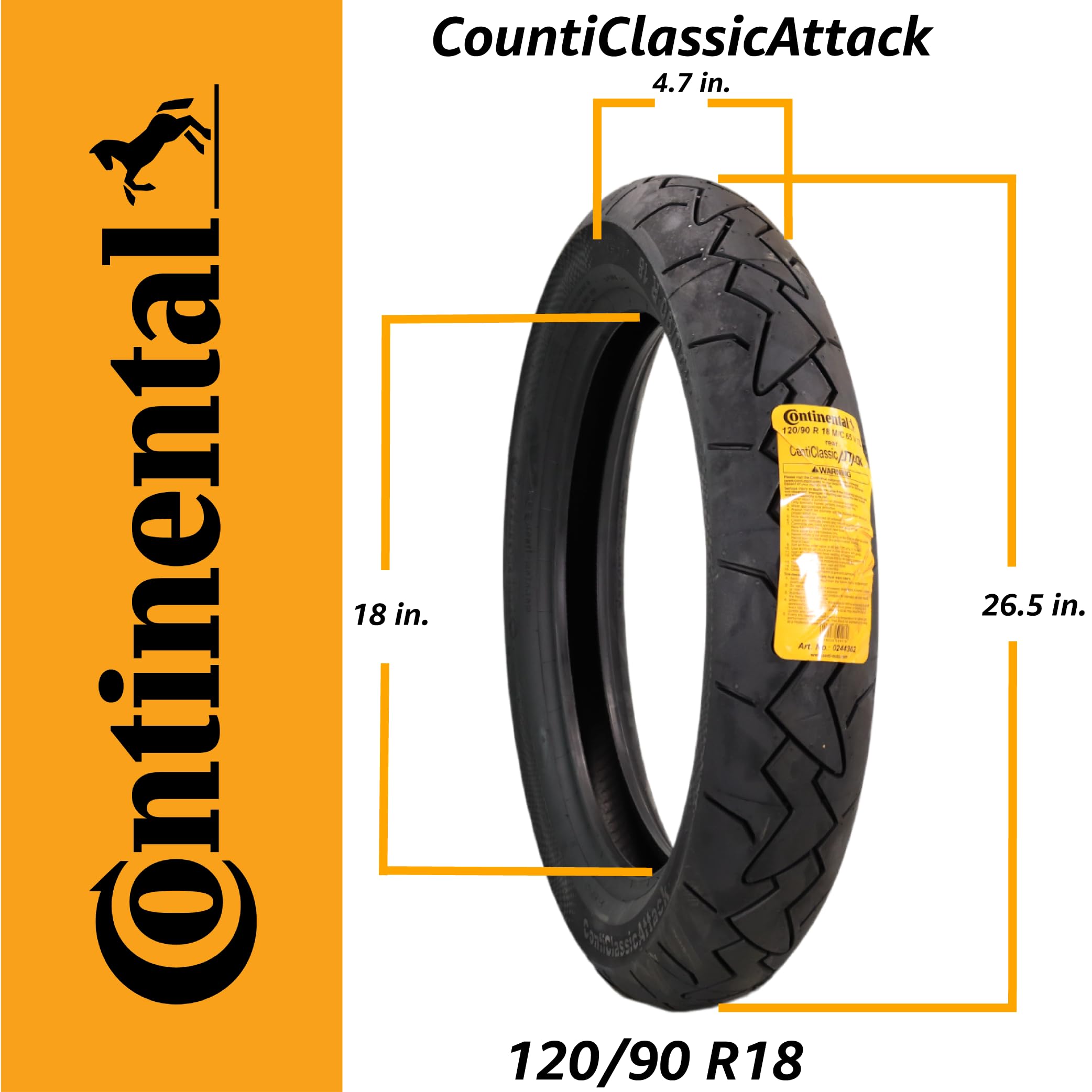 Continental CONTICLASSICATTACK R TL - 120/90/R18 65V - A/A/70dB - opony letnie (motocykl)