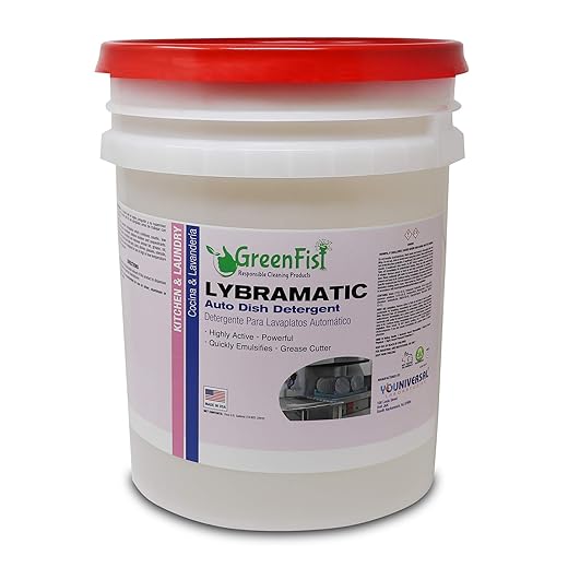 GreenFist Lybramatic | Commercial Dishwasher Detergent Industrial Grade [Ready-to-Use] Liquid (5 Gallon Pail)