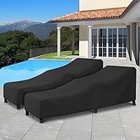 Vista 7 de Arcedo Funda impermeable para tumbona de patio, paquete de 2 fundas para sillas de piscina para cojines apilables exteriores y muebles de exterior