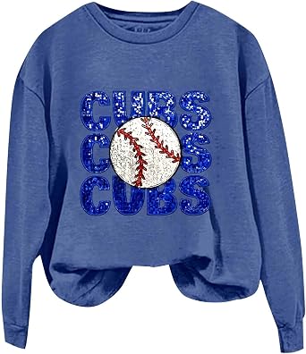 Tis The Season Women Baseball Mom Sweatshirt Cubs Printed Softball Sweatshirt Top 2026 Pullover Tops Casual