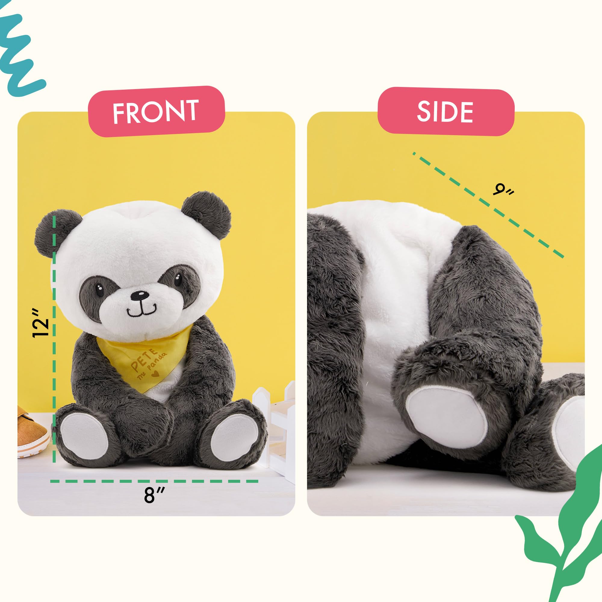 Lilly's Love Peluche ponderato 2,3 kg, animale calmando per ansia, Pete the Panda, sensoriale per bambini e adulti, lavabile in lavatrice con interno rimovibile