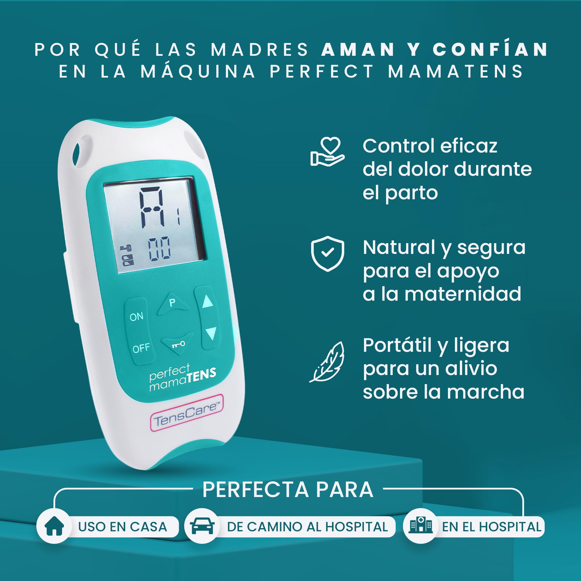 TensCare Perfecto MamaTENS- Unidad TENS para alivio del dolor durante el parto