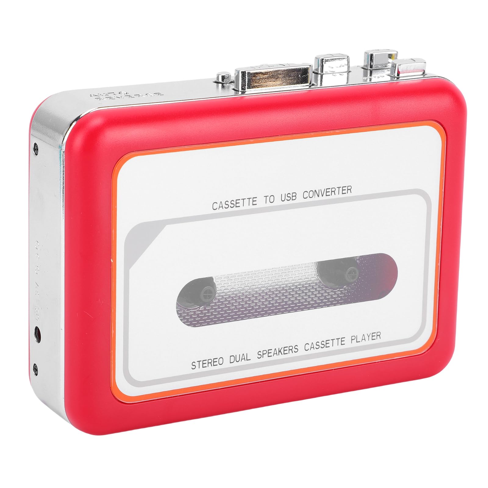 SUNGOOYUE Odtwarzacz Kasetowy, Wbudowany Głośnik Wyjście AUX 3,5 Mm Konwerter USB na Format Cyfrowy MP3 do Konwersji Taśm i Odtwarzania Muzyki (czerwony)