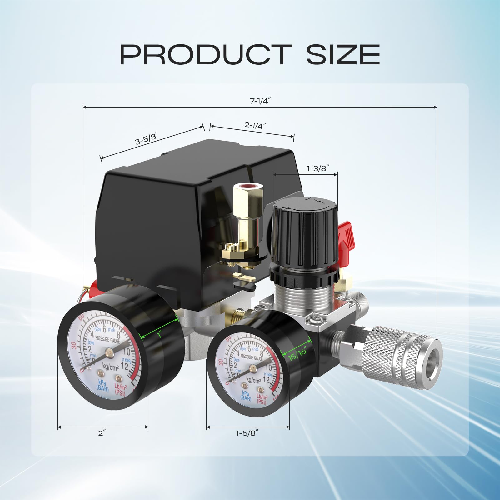 Air Compressor Pressure Switch - 90-120 PSI -2 Air Compressor Pressure Switch - 90-120 PSI -2
