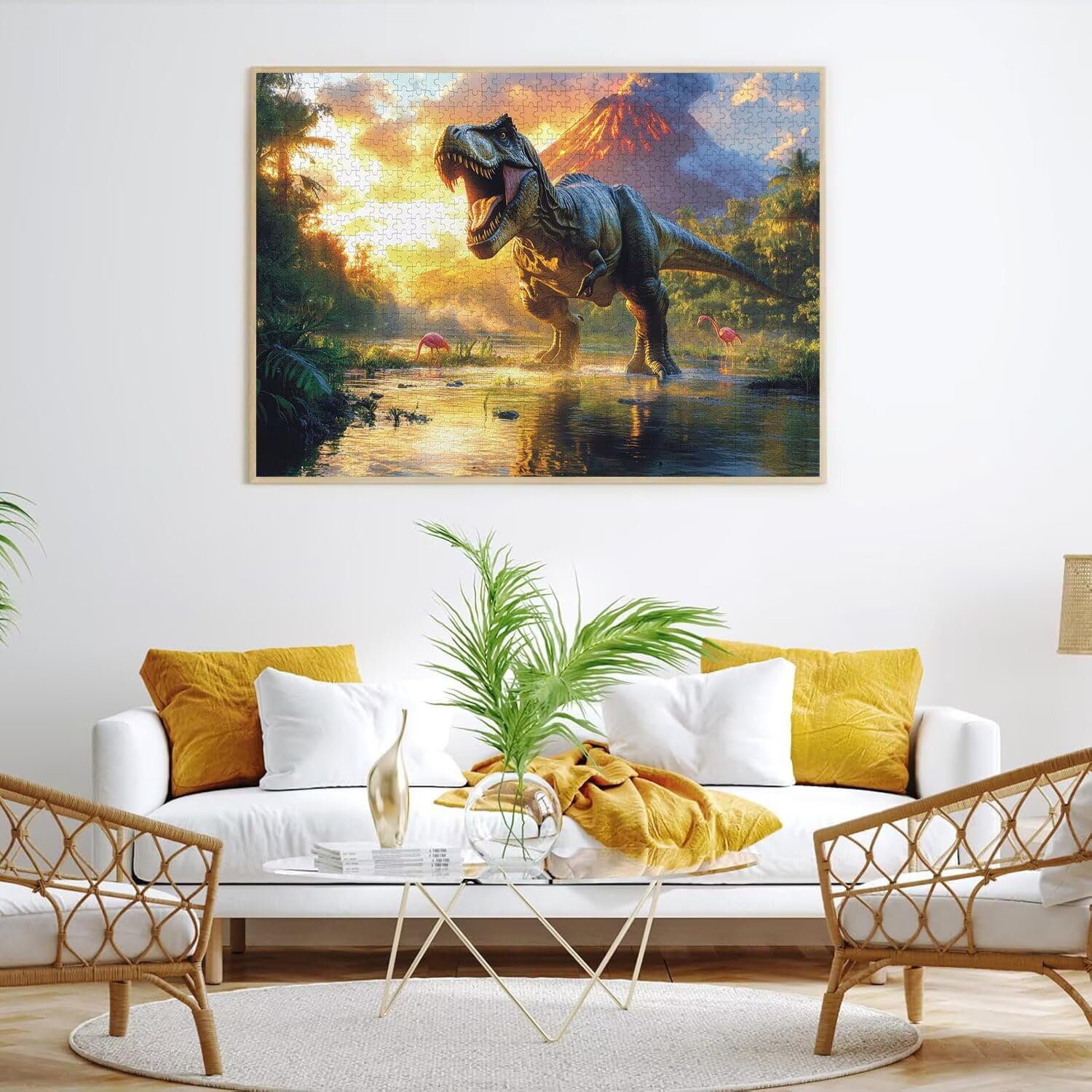 Puzzle 3000 elementów dla dorosłych, gry rodzinne, wulkan dinozaurów, n-360
