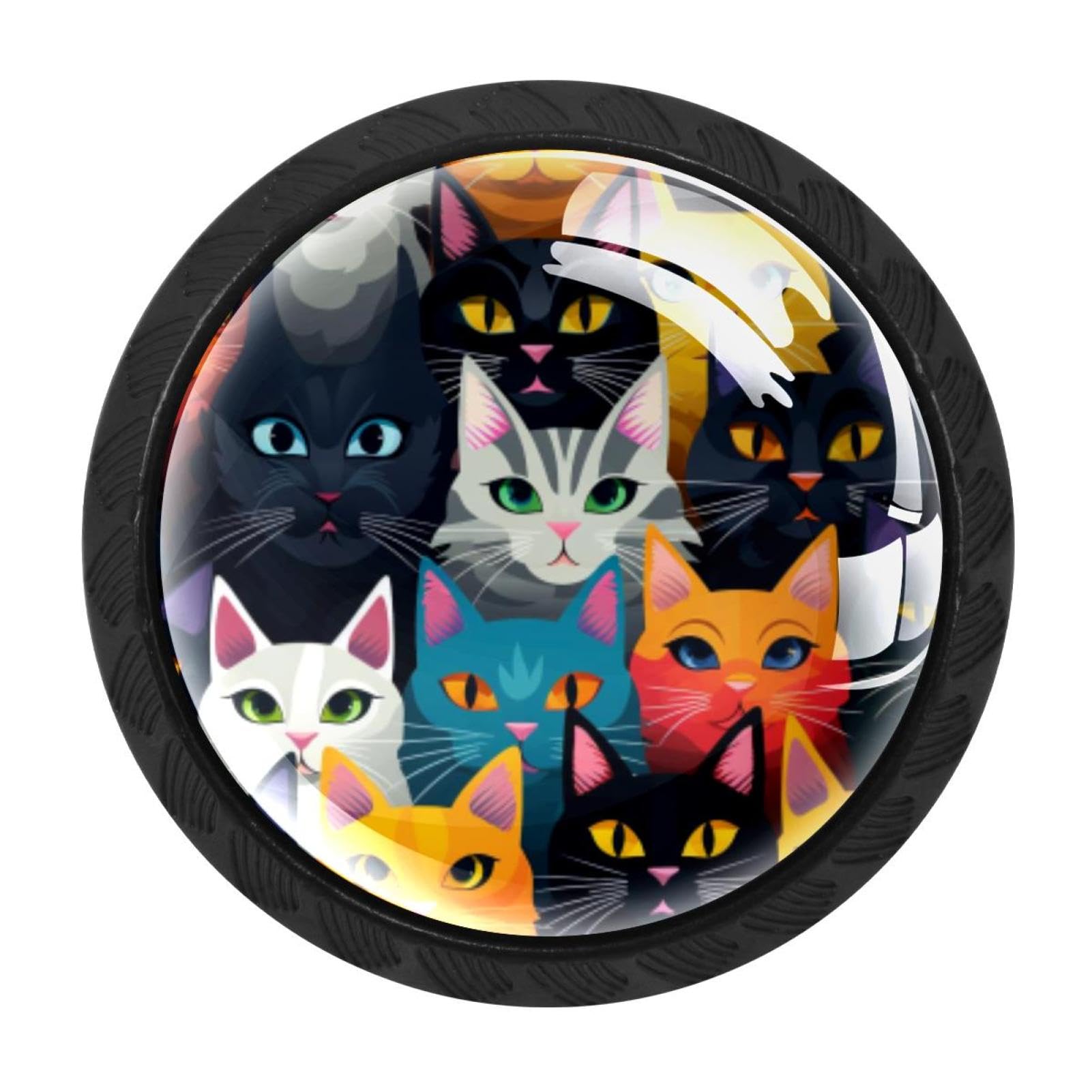 Chenzzzz Multicolored 04 4 Pack Cabinet Handles Black Cat Cabinet Knobs Draw