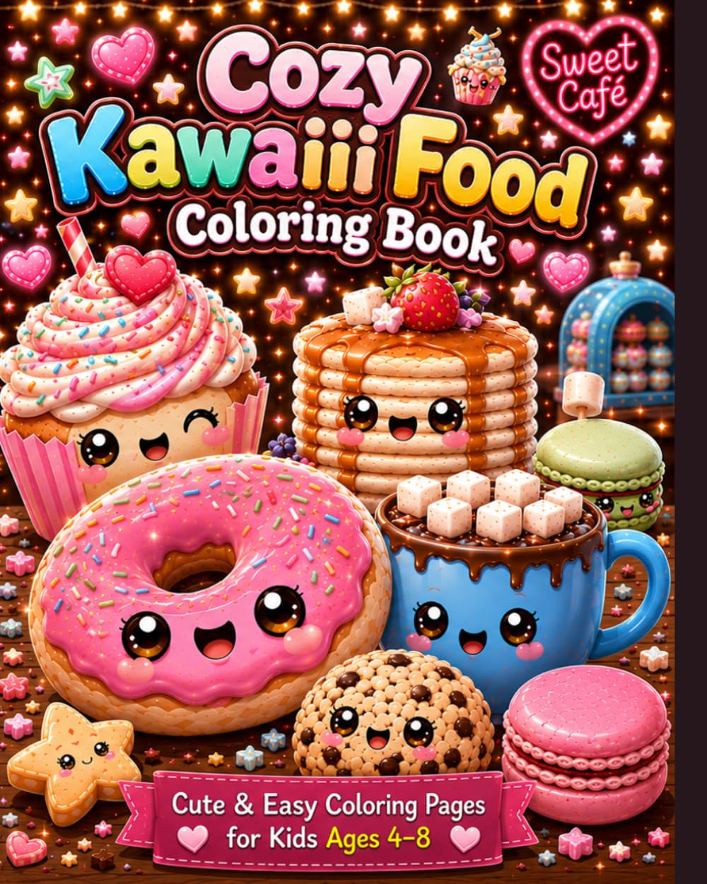 Cozy Kawaii Food Coloring Book: Cute & Easy Coloring Pages for Kids Ages 4–8