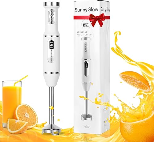 SunnyGlow Batidora de mano inalámbrica licuadora de inmersión inalámbrica recargable de mano, potente batidora desmontable de fácil control  Batidos