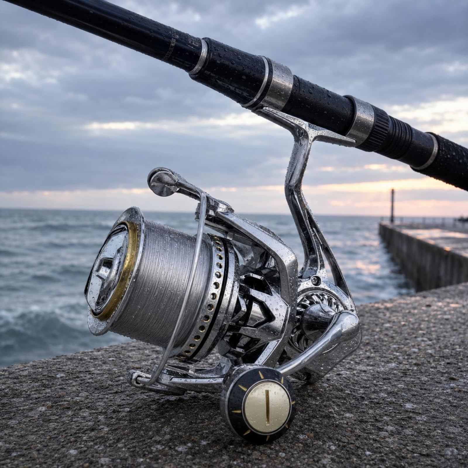 Carrete de Pesca Carrete Giratorio Carrete Metálico Carrete de con Bobina Delantera Grande y Cuerpo Mecanizado Plegable Izquierda Derecha 11+1