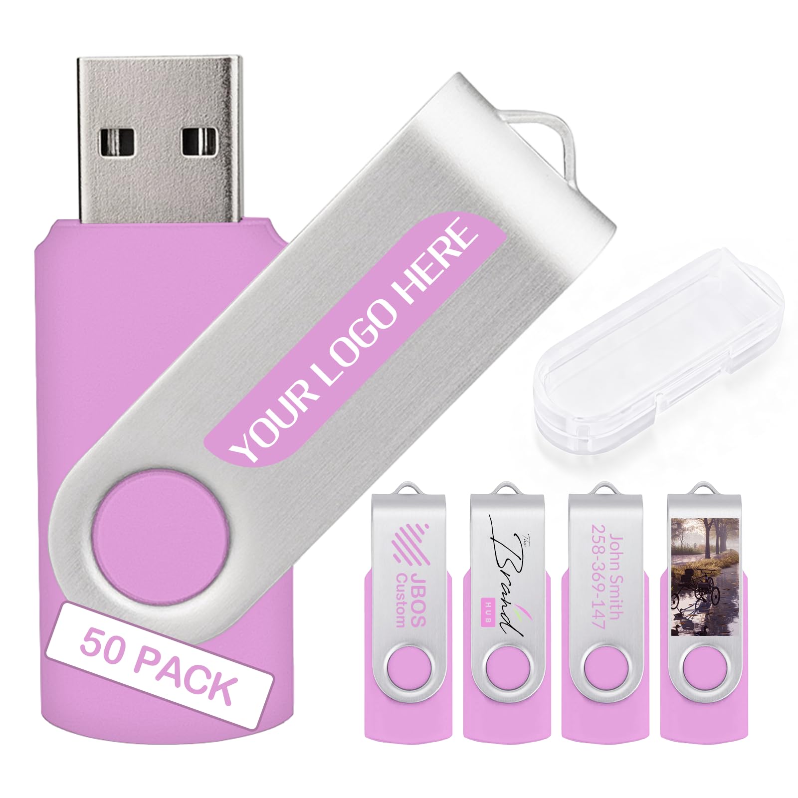 Niestandardowe pendrive USB 32 GB, USB 3.0, spersonalizowane pendrive'y z logo do biznesu, wydarzeń, drukowania tekstu lub obrazu, niestandardowe karty pamięci JBOS - różowe