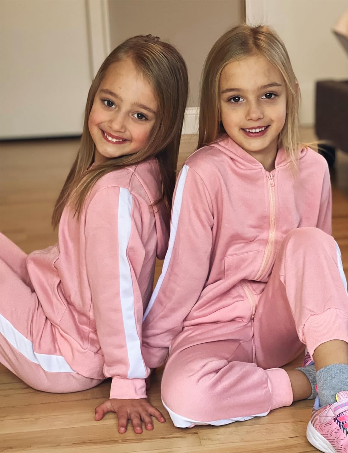 Arshiner Girls 2 Piece Outfits Sweatsuits Zip Up Hoodie Sweatshirt and Sweatpant Athletic Tracksuit Jogger Set - Image 6