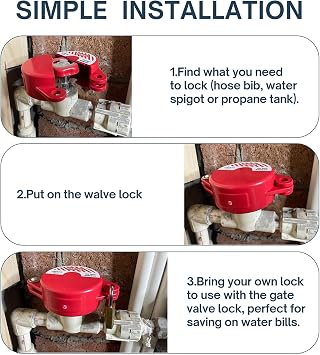 Gate Valve Lockout Device,2 Pack Outdoor Faucet Lock for 1 to 2-1/2 inch Diameter Gate Valve Handles for Outdoor Hose Bib/Faucet Knob/Propane Tank