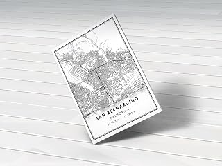 MG Global Hanging Canvas Print of san bernardino california | 8x12 12x18 16x24 20x30 24x36 Minimalism Hometown City Artwork | Modern Wall Art for Gift | Minimalist Home Office Decor