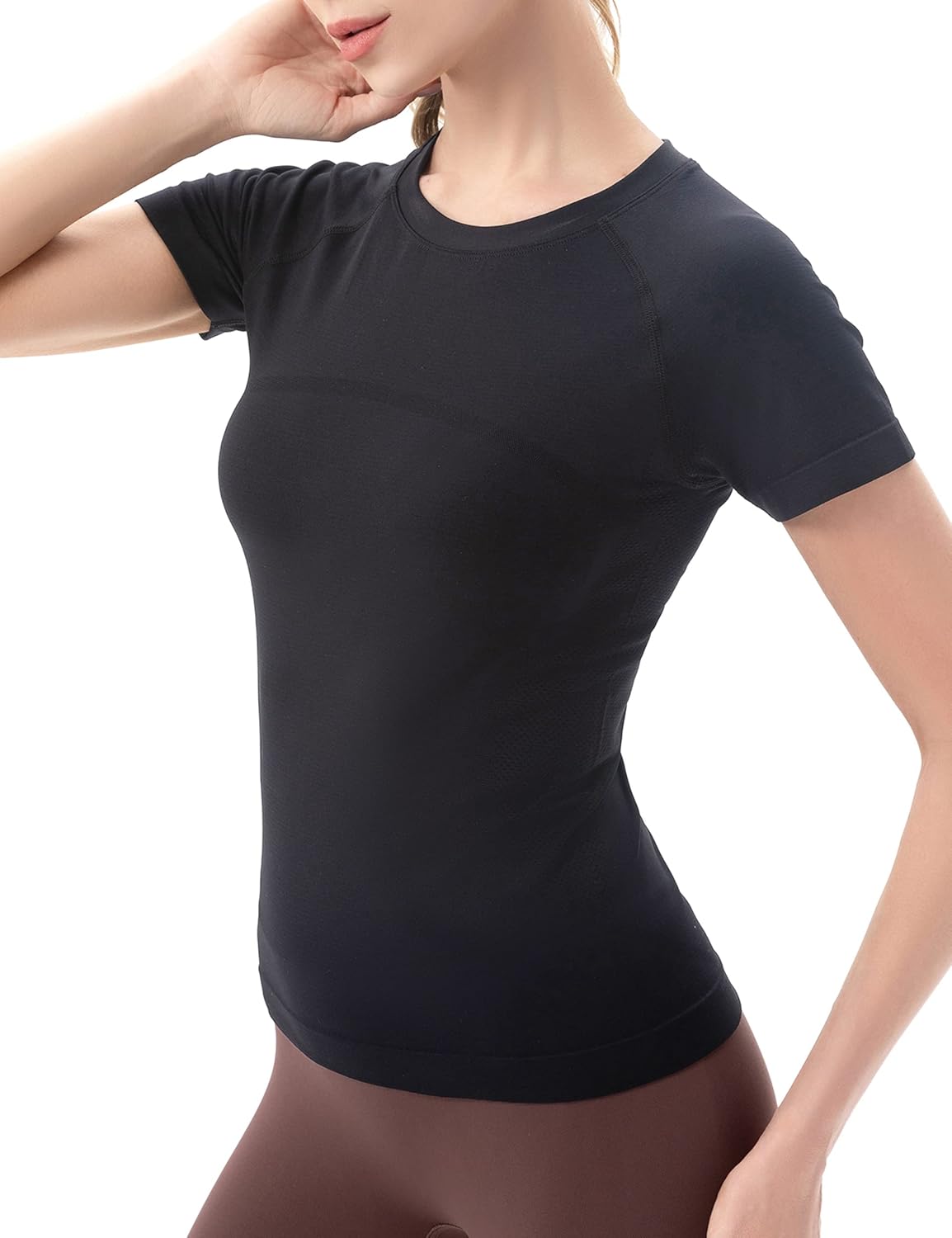 MathCat Seamless Workout Tops for Women, Compression Shirt Women Short Sleeve Shirts Athletic Running Yoga Breathable (XS-XL)