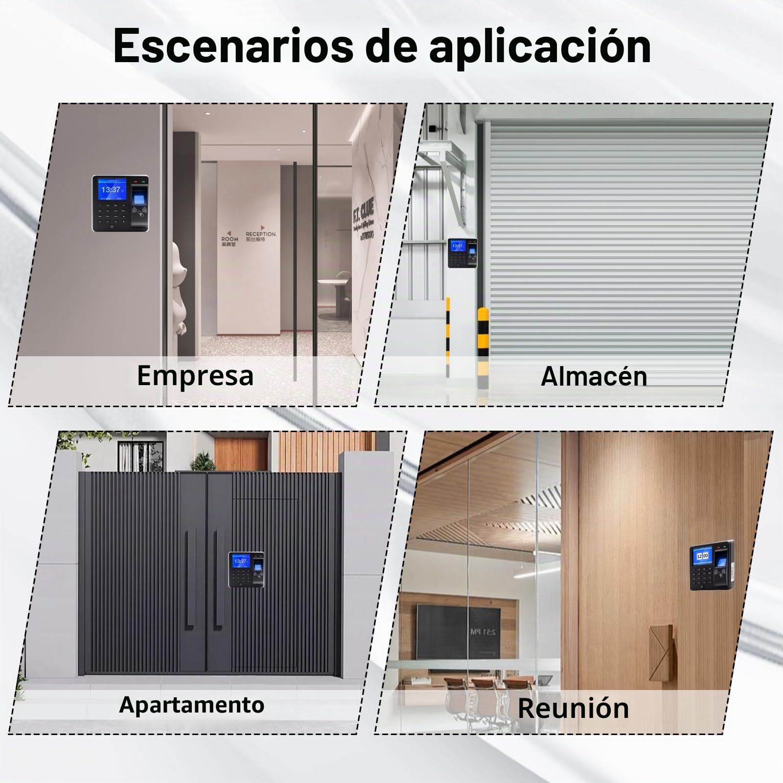 Control Horario Empleados para Pequeñas Empresas, Maquina Asistencia Empleados con Huella Dactilar, RFID y Pin, Equipado con 10 tarjetas RFID, Capacidad para 1000 Huellas Dactilares, 25 Idiomas