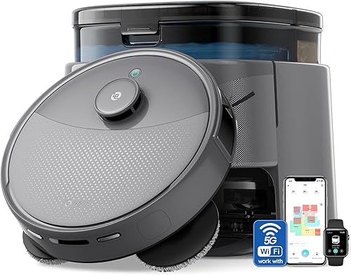 Lefant Aspiradora robot M3 Max, aspiradora y trapeador robot, succión de 20000 Pa, cepillos antienredos, trapeador giratorio doble, lavado