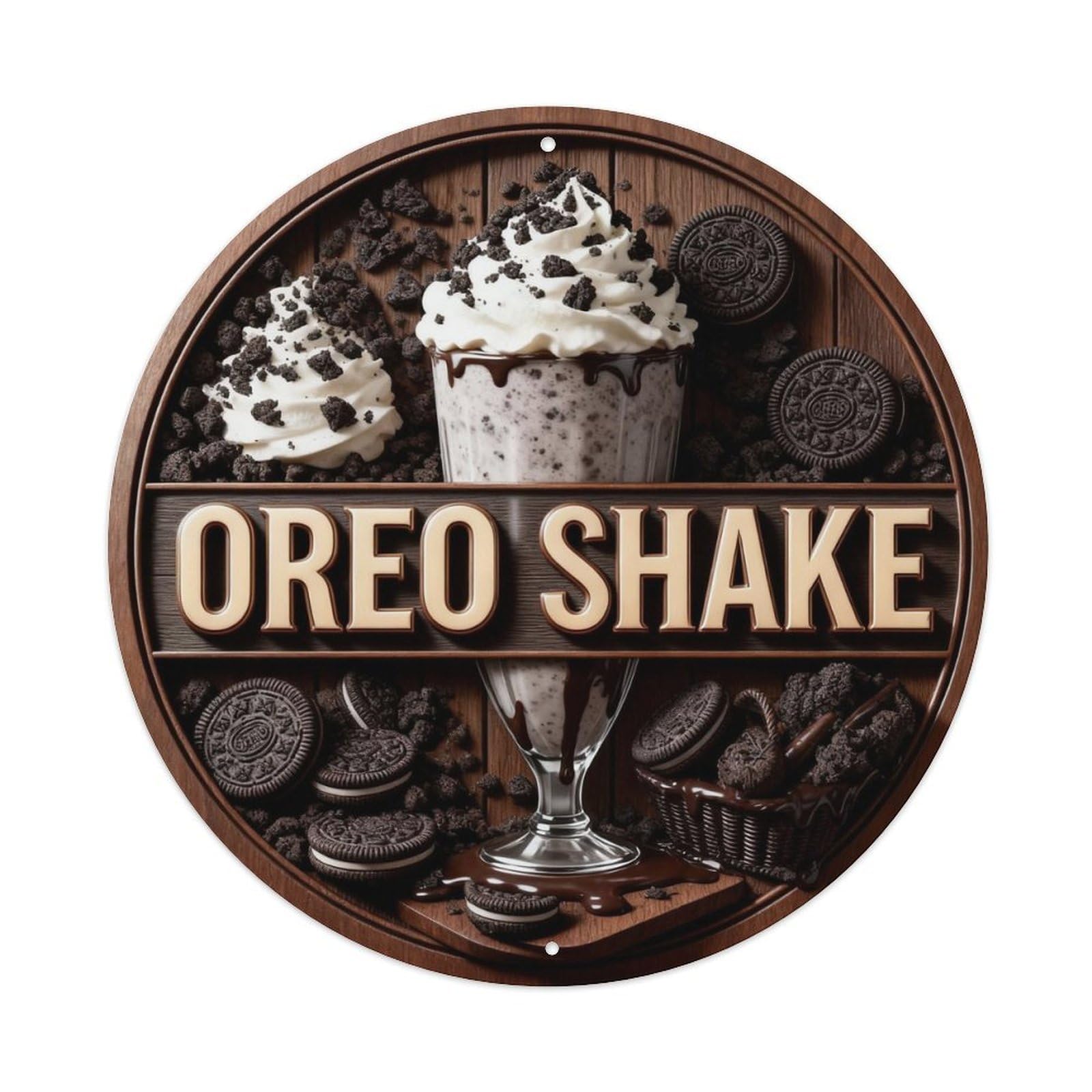 Oreo Shake Metal Tin Sign Plaque