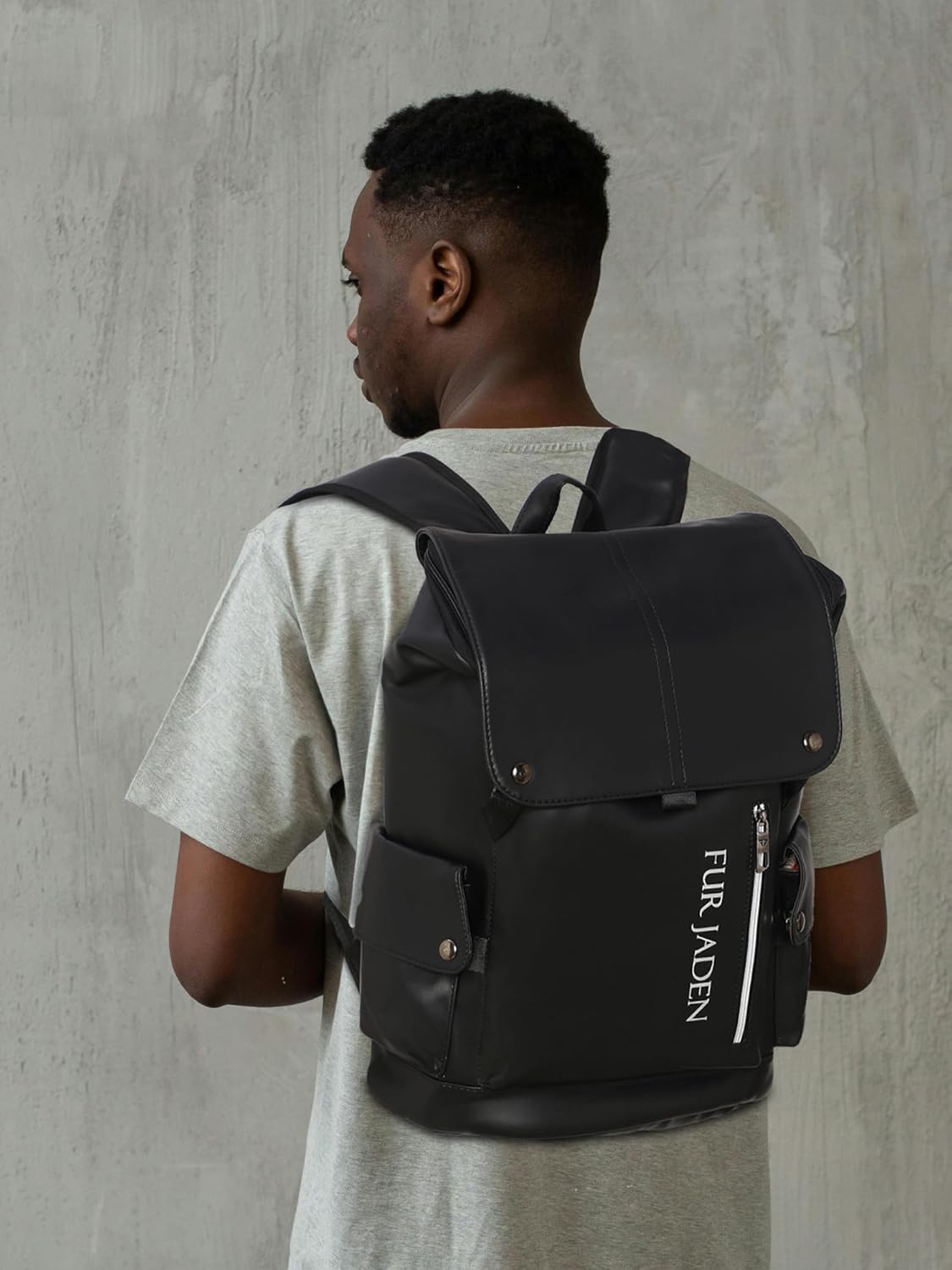 FUR JADEN Vegan Leather Stylish Casual Laptop Backpack For Men Women College Office Professionals 12 71FRe2HbnBL. SL1500